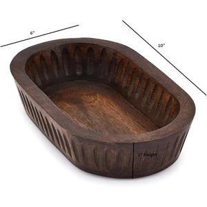 Tazón de masa estilo granja de madera Natural hecho a medida cuencos para servir comida rápida Pasta fideos tazón reutilizable bandeja ecológica - Product Image 4