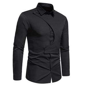 Alta calidad 100% algodón manga larga hombres vestido camisa elegante de moda al por mayor hombres vestido de negocios camisas de vestir formales - Product Image 1