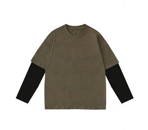 T-shirt décontracté à manches doubles | Tissu en coton de qualité supérieure | Finition bio-lavage | Respirant au toucher doux et résistant à l'usure quotidienne - Product Image 5