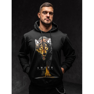 Sweat à capuche zippé noir pour homme Bolf 6141 imprimé, motif uni, étiquette personnalisée - Product Image 3