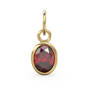 Delicate Fine Jewelry 925 Sterling Silver Red Garnet Oval Shape Fashion Jewelry Pendants & Charms