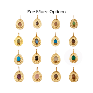 Calcédoine bleue pierre précieuse boucle d'oreille breloques et pendentif connecteur poire forme pierre plaqué or simple caution pierres de naissance pendentif bijoux - Product Image 5