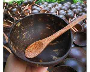 Tazón de cáscara de coco hecho a mano de Vietnam con acabado natural y apariencia decorativa adecuado para la decoración del hogar 99GD - Product Image 1