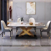 Modernes Hochwertiges Luxuriöses Rechteckiges Gesintertes Stein-Esszimmer-Set Italienisches Schlichtes Design für Große und Kleine Häuser
