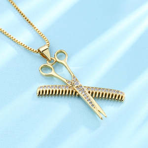 Collana per Parrucchieri in Oro 14K con Cristalli, Collane di Lusso con Cristalli per Stilisti - Product Image 3
