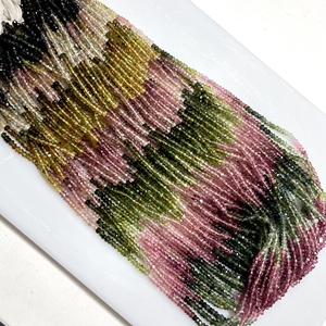 Perles en forme de rondelle à facettes multiples en tourmaline Perles en gros pour la fabrication de bijoux - Product Image 3