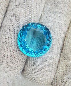 Topacio Azul Suizo 100% Natural, Gema Suelta Transparente, Grado AA, Piedra de Nacimiento de Diciembre, Corte Flor Limpio, Facetado en Aro - Product Image 2