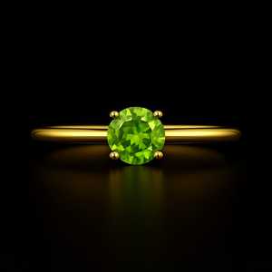 แหวนทอง14K ทำด้วยมือพร้อมหินเพอริโดสชุบโรเดียมแหวนสำหรับผู้หญิง - Product Image 1