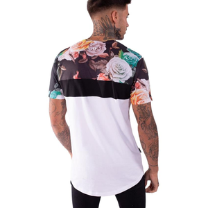 T-shirt décontracté pour homme personnalisé, en tissu sergé respirant avec col montant, sérigraphie, teinture unie pour l'automne - Product Image 4