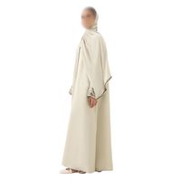 Abaya à manches brodées blanc crème, robe élégante et modeste pour femmes, style Dubaï de luxe, kaftan islamique, robe de cérémonie pour invité de mariage