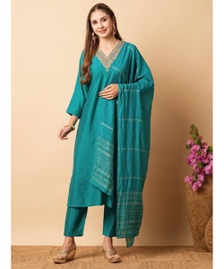 Magnifique Kaftan Kurta Kurti vintage en coton long jusqu'au sol, vêtements pour femmes du Pakistan, vente en gros, cousu, boutique, costume de fête de l'Aïd - Product Image 6