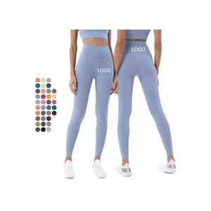กางเกงวิ่งเอวสูงสำหรับผู้หญิงกางเกงโยคะนุ่มลายเนยออกแบบโลโก้ได้ตามต้องการ - Product Image 1