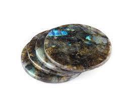 Natural Labradorite Flashy Round <b>Coaster</b> Handmade Gemstone Agate <b>Drink</b> <b>Coaster</b> for Home Decor Wholesale - Product Image 4