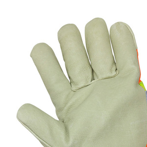 Hi-viz ถุงมือหนังสะท้อนแสง, ถุงมือทำงานสำหรับฤดูหนาวที่มีซับในระบายอากาศป้องกันไฟฟ้าสถิตย์เนื้อลายป้องกันการลื่น - Product Image 4