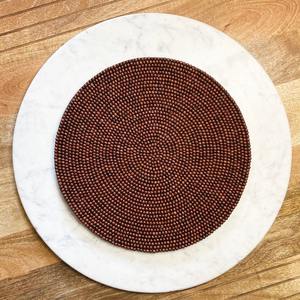Beaded <b>Placemat</b> Handmade <b>Round</b> Charger for Luxury Dining & Holiday Decor Unique Piece Handmade Beaded, <b>Placemat</b>, Housewarming - Product Image 1
