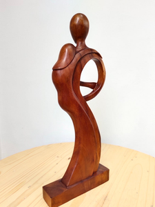 Estatua de Pareja de Enamorados de Madera Art Deco Hecha a Mano de Primera Calidad, Figura Romántica para el Día de San Valentín, Decoración del Hogar - Product Image 6