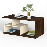 Table basse/console minimaliste en bois d'ingénierie Smohn pour salon (érable brun et beige)