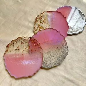 Ustensiles de cuisine classiques sous-verres ronds résine époxy tapis d'acacia tampons accessoires naturels pour la cuisine de la maison et de l'hôtel - Product Image 3