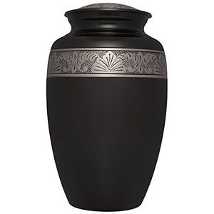 Elegant Brass Tall Cremation Urns with Silver Finished for Adults Memorial Funeral <b>Keepsake</b> Urns - Product Image 2
