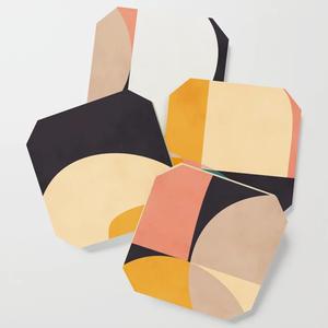 Hot Selling Cheap Custom Personalized Wood Tea <b>Coasters</b> with Enamel Printed Square Shape 4X4 Inhces 4 Pcs <b>Set</b> - Product Image 2