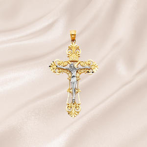 Style moderne 14K Argent Plaqué Or Jésus Crucifix Croix Pendentif Religieux Haute Qualité Fantaisie Bijoux Chrétiens Diamant Enfants - Product Image 4