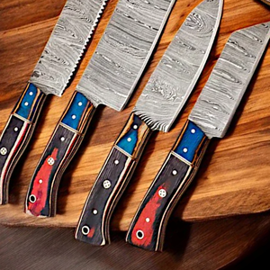 Juego de cuchillos de chef de cocina de acero de Damasco de 5 piezas de alta calidad, colección personalizada VG10, cuchillos de cocina de gama alta - Product Image 5