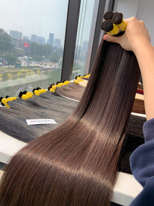 Extensiones de Cabello Humano Virgen Vietnamita NASA, Trama Única, Súper Doble Trama, Sin Enredos, Todos los Colores, Puntas Completas y Gruesas - Product Image 1