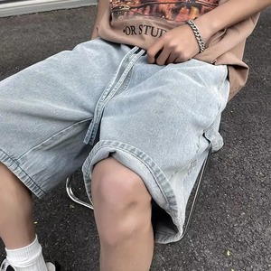 กางเกงขาสั้นผ้ายีนส์ของผู้ชายสีฟอกแบบพรีเมี่ยมของ2025ดีไซน์ตามสั่งผ้าฝ้ายระบายอากาศสไตล์ฮิปฮอปฤดูร้อน jorts ซักได้ - Product Image 5