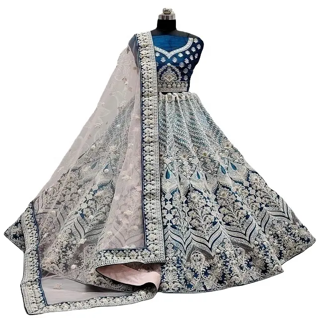 Vendita calda di abbigliamento per matrimoni ed feste da donna Lehanga Choli con Dupatta dal fornitore indiano ed esportatore di vestiti indiani lehenga