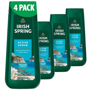 Gel douche rafraîchissant Irish Spring pour homme, gommage actif exfoliant pour homme, 20 fl oz (lot de 4) - Product Image 1