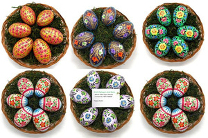 Oeufs de Pâques peints à la main Art Exquis Kashmiri Paper Mache pour les célébrations festives et la partie - Product Image 4