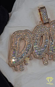 Pendentif lettre personnalisé en diamant cultivé en laboratoire VVS personnalisé pendentif Hip Hop bijoux personnalisés pendentif unisexe - Product Image 3