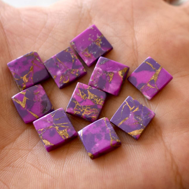 Purple with gold flecks