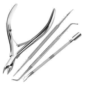 Livraison rapide, ensemble de coupe-ongles en acier inoxydable 2 pièces, ouverture large pour les doigts de bébé, manucure, pédicure, pousse-cuticules, pince - Product Image 1