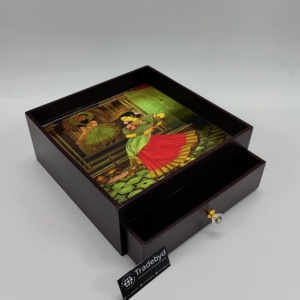 กล่องเครื่องประดับไม้ที่ทันสมัยพร้อมพิมพ์ลายนกเคลือบสองด้านสำหรับเป็นของขวัญและตกแต่งบ้านโดย tradebyd - Product Image 5
