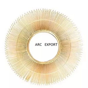 ลวดโลหะสีทองกรอบกระจกทรงกลมตกแต่งผนังตกแต่งศิลปะมาตรฐานอุปทานผนังศิลปะในราคาที่เหมาะสม - Product Image 1