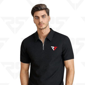 Camiseta de algodón con cuello de polo liso de corte regular para hombre OEM con logotipo personalizado Polos para hombre camisas para hombre - Product Image 1