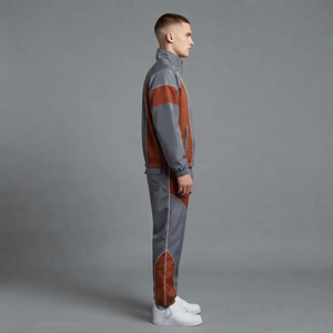 Wholesale Manufacturer Custom Windbreaker Set <b>Jacket</b> and Nylon Pants Oversized Zip up Windbreaker Baggy Tracksuit for men's - Product Image 5