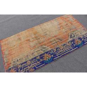 พรมวินเทจตุรกีขนาด 3.2x6.2 ฟุต, พรมตกแต่ง, พรมลายพรางสีส้ม - Product Image 1