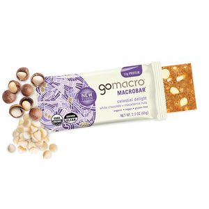 Barras de Proteína Veganas Orgánicas GoMacro MacroBar - Chocolate Blanco + Nueces de Macadamia (Barras de 2.3 Onzas, Paquete de 12) - Product Image 3