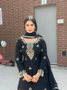 Conjunto de Sharara Corto con Encaje Bordado Elegante Unity Luxure Noir Royale - Product Image 3