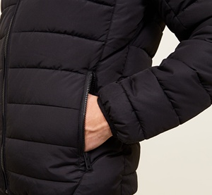 Men's Fashion <b>Puffer</b> <b>Jacket</b> <b>with</b> Padded <b>Hood</b> Custom Logo Cow Skin Plus Size Zipper Closure <b>Waterproof</b> Breathable Winter <b>Jacket</b> - Product Image 3