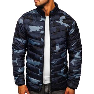 แจ็คเก็ตบุนวมสีพื้นของผู้ชาย, เสื้อโค้ทคอปกตั้งทรงเข้ารูปสำหรับฤดูหนาว - Product Image 4