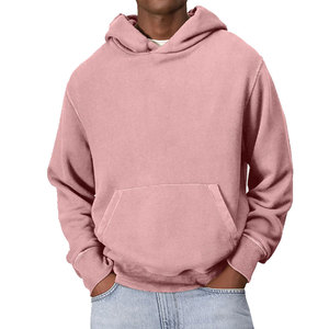 Sweat à capuche pour homme en coton éponge française délavé à l'acide coupe ample Personnaliser Logo Sweat à capuche surdimensionné - Product Image 4