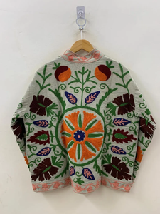 Floral Suzani Embroidery Velvet Jacket Vintage Boho <b>Coat</b> Unisex Winter Jacket Ethnic Chic Outerwear - Product Image 5