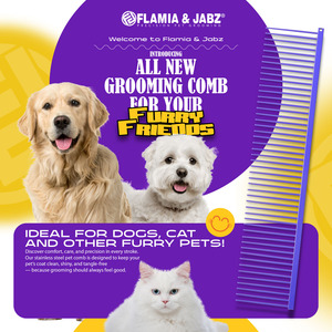 หวีกรูมมิ่งสุนัขและแมว สแตนเลส |   ที่หวีขนสัตว์เลี้ยง 48 แฉก ป้องกันสนิม สำหรับขนหนา ขนละเอียด และขนยาว - Product Image 2