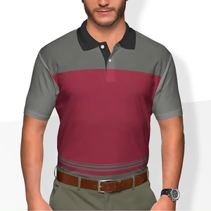 T-shirt de golf pour hommes avec logo personnalisé en gros, vêtements unisexes de couleur unie de haute qualité avec motif léopard, conception personnalisée - Product Image 4