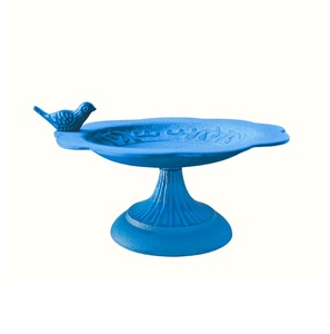 Plato con patrón de hoja de baño de pájaro de aluminio fundido, comedero decorativo para pájaros y cuenco de agua, soporte de Pedestal resistente a la intemperie con recubrimiento de polvo - Product Image 1