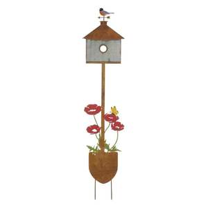 Casa de pájaros de metal de estilo antiguo para un toque contemporáneo a la decoración del jardín a buen precio - Product Image 4