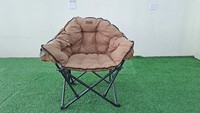 Chaise pliante en métal chauffante pour l'extérieur avec coussins pour dossier confortable, portable et pliable, pour le camping et les parcs